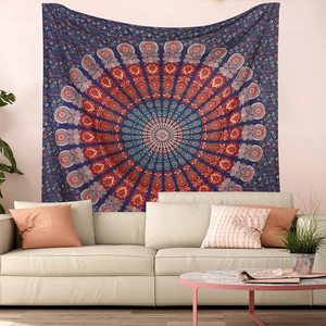 <span class=keywords><strong>Tapisserie</strong></span> murale personnalisée avec imprimés numériques, vente en gros, indienne, bohémien, Mandala, Hippie, Polyester - Product Image 3