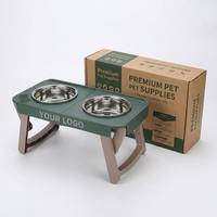 Bols surélevés pour chiens de petite et moyenne taille, réglables en hauteur sur 3 niveaux, avec 2 bols en acier inoxydable, ergonomiques et antidérapants