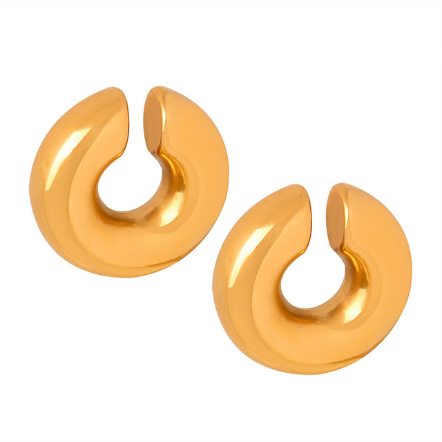 Wholesale Elegant Ear Cuff Earrings Stainless Steel Fashion 18k Gold Plated Silver Pvd Waterproof Ear Cuffs Jewelry