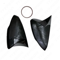 Para VW Volkswagen Polo 2019- 2023 Cubiertas de tapa de espejo de ala Estilo de murciélago Negro brillante Un par