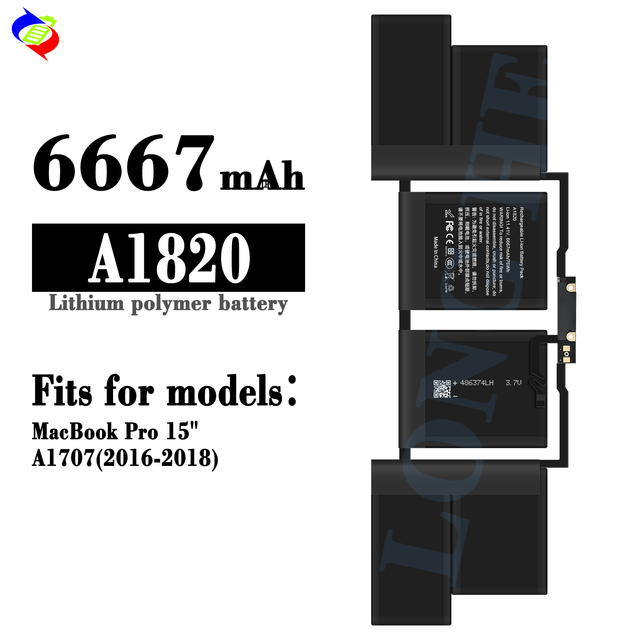 Laptop Battery Replacement A1820 for Macbook Pro 15 A1707 2015