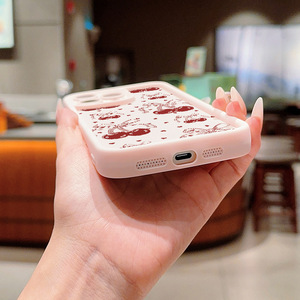 เคสโทรศัพท์มือถือ TPU กันกระแทกสไตล์ติดโบว์รูปเชอร์รี่น่ารักพิมพ์ลายบันไดสำหรับ <span class=keywords><strong>Iphone8</strong></span> x XR XS 11 12 13 14 15 16 17 Air - Product Image 6
