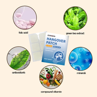 Patch Transdermique Anti-Gueule de Bois Personnalisé avec Logo OEM ODM, Autocollant de Soutien Anti-Gueule de Bois à l'Extrait de Thé Vert et Multivitamines, Capacité 100 ml
