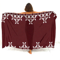 Robe longue ajustée décontractée en mousseline de soie imprimé tribal polynésien, style sarong Lava Lava, avec dentelle, pour l'été, style bohème et streetwear