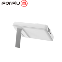 Batterie externe magnétique ultra-fine 2-en-1 sans fil 10000mAh avec support, charge rapide PD22.5W, affichage LED, entrée Type-C