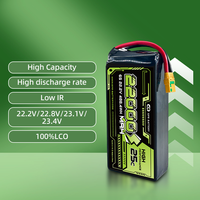 Batteries Li-ion polymère haute capacité personnalisées en usine, 25C 23.4v 6S 22000mah, cellule Lipo rechargeable pour drone FPV UAV, hélicoptère