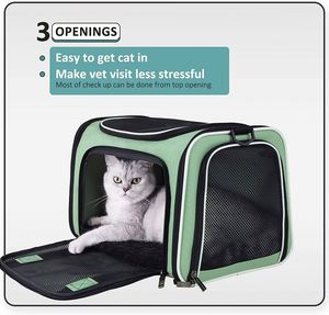 Easy Vet Visit Pet Carrier for Medium Cats and Small Dogs. Safe, Comfortable and Convenient. Airline Approved, <b>Top</b> <b>Loading</b> and C - Product Image 3