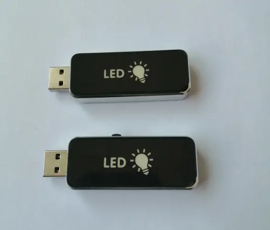 ล่าสุด Push-Pull USB แฟลชไดรฟ์ Pendrive ไฟ LED 64GB USB Stick ความจุต่างๆ 32GB 16GB 8GB 4GB 2GB 1GB 256MB USB 2.0