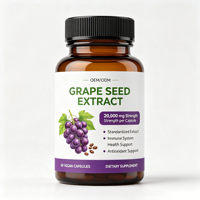 Capsules de pépins de raisin en marque privée OEM, extrait naturel, puissant antioxydant, soutien général anti-âge pour le corps