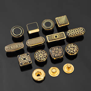 KUNSHUO Botón Fábrica Ropa Camisa 4 Parte Marca broche Abaya Metal Thobe Logotipo Personalizado Botón a presión para la ropa - Product Image 1