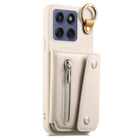 Étui de téléphone de style portefeuille antichoc pour Moto Edge 60 Fusion/Edge 60 Stylus/G15/G05/E15, coque arrière avec fermeture éclair