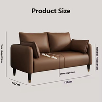 Ensemble de canapés sectionnels en cuir beige de haute qualité pour petits appartements, canapé double pour salon, meubles élégants et durables