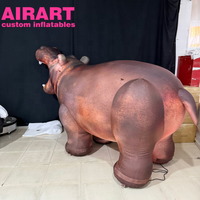 Hippopotame gonflable réaliste pour décoration sur le thème des animaux