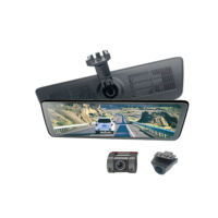 Grand angle 9-36v IPS écran tactile full hd double lentille voiture boîte noire dvr voiture rétroviseur