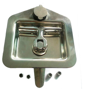 Serrure à compression en T encastrée en acier inoxydable pour boîte à outils, poignée pliante en T - Product Image 1