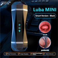 Masturbateur masculin entièrement automatique à 10 fréquences, avec synchronisation vocale, chauffage, enveloppe de langue, double stimulation orale et vaginale, en TPE
