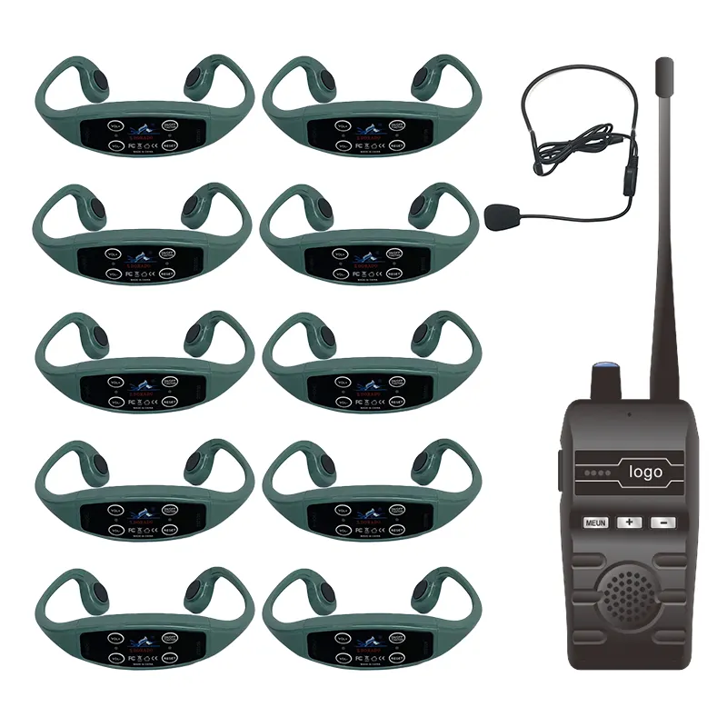 FM Wireless Transmission Swim Training System 1 H800 Audio BT Sender und wasserdichtes Headset 10 H904 Bone Conduct ion Headset