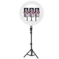 Aro de Luz LED de Plástico de 13 Pulgadas con Temperatura de Color Ajustable (2700-7000K), Control Remoto, Soporte para Teléfono, Alimentación USB, para Transmisión de Fotos