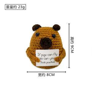 Venta al por mayor, adorno de tarjeta inspirador emocional, muñecas de punto, Emojis positivos, animales, verduras, algodón PP, bolsa OPP - Product Image 4