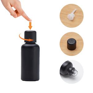 Botellas azules negras brillantes personalizadas de alta calidad, botella de suero de vidrio, 10ml, 30ml, 50ml, botella de vidrio de aceite esencial ultravioleta con tapa - Product Image 4