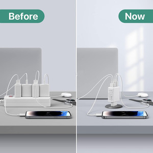 EU/US/AU/UK PD 55W 40W 20W 4 cổng sạc nhanh Cube 2.4A sạc nhanh USB tường sạc 2 USB 2 Type-C cắm sạc khối - Product Image 6