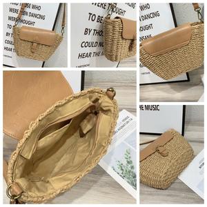 THK Summer <b>Woven</b> <b>Straw</b> <b>Bag</b> Beach <b>Bag</b> Ladies Shoulder Messenger <b>Bags</b> Hand-<b>woven</b> Handbag - Product Image 6