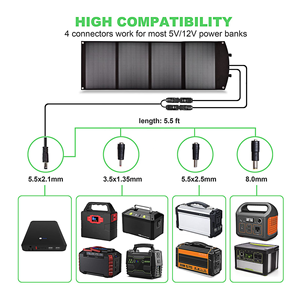 Cargador de panel solar plegable de 100W para generador de estación de energía Jackery Rockpal Goalzero <span class=keywords><strong>Suaoki</strong></span> y dispositivos USB QC3.0 puertos USB - Product Image 4