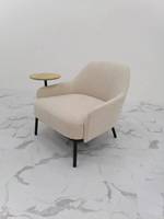 Fauteuil de lecture tout-en-un en acier avec table d'appoint - Chaise longue confortable pour hôtel, salon et salle de sport