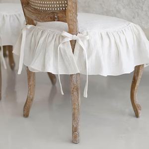 El yapımı kayış doğal keten kumaş yumuşak taş yıkanmış rustik tema keten sandalye klozet kapağı parti odası kullanımı için - Product Image 4