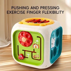 Cube d'activités <span class=keywords><strong>Montessori</strong></span> <span class=keywords><strong>6</strong></span>-en-1 : Tambour à six faces et piano – Jouet éducatif en plastique pour bébés et jeunes enfants - Product Image 2