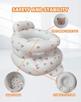 Chaise gonflable moderne pour bébé de 3 ans et plus, pliable, portable, siège de sol avec ventouse intégrée, pompe à air intégrée pour extérieur/intérieur, utilisation en cuisine