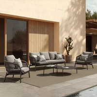 Premium Balkon Terrasse Rattan Wasserdichtes Modernes Luxuriöses Outdoor-Sofa Garten-Sofagarnitur Möbel für Draußen