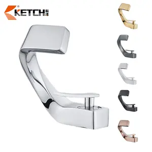 Modern Single Handle Hot Cold Water Sanitary Ware Deck Mounted Brass Bathroom Mixer Taps Brushed Nickel Basin Faucet