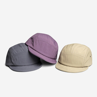 Topi dan topi kamp nilon tahan air 5 Panel topi Custom Blank polos 5 Panel topi ringan dapat disesuaikan Trucker Snapback Strapback