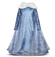 Costume Winter Elsa Anna Dress Cosplay Fancy Pageant Children Princess Dress