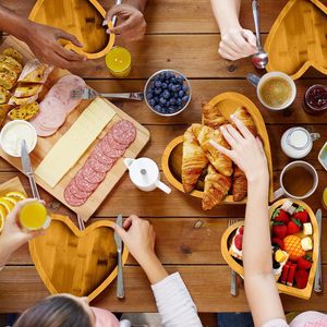 Eco Friendly Logo Personalizzato Solido di Snack di Frutta Da Dessert Cibo a Forma di Cuore Che Serve Piatto di Bambù Per Stoviglie - Product Image 6