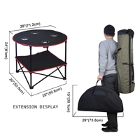 Table de camping portable à 2 niveaux en gros, table de pique-nique pliable pour la randonnée en plein air avec sac de transport