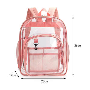 Sacs d'école personnalisés, sac à dos de voyage rose mignon, sac à dos transparent en PVC, sacs à dos pour étudiants, garçons et filles - Product Image 6