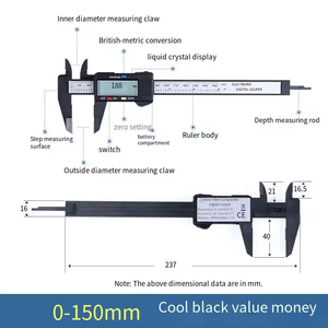 Calibrador <span class=keywords><strong>Vernier</strong></span> <span class=keywords><strong>Digital</strong></span> 0-150mm Alta Precisión (+/-0.01mm) Pantalla LCD Grande Acero Inoxidable 1 Año de Garantía para Uso Industrial - Product Image 3