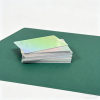 Carte de visite professionnelle en métal gravée au laser personnalisée, holographique, NTAG216, arc-en-ciel, intelligente, RFID 13,56 MHz, étanche, résistante aux intempéries