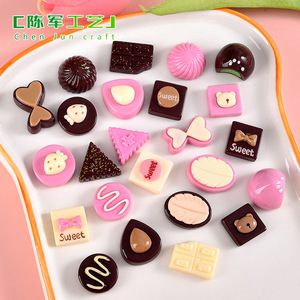 <span class=keywords><strong>Série</strong></span> de chocolats sandwichs de simulation de micro-paysage weij, matériaux décoratifs faits à la main mignons, accessoires en résine pour coque de téléphone - Product Image 2