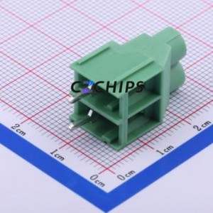DB910-6.35-2P-GN-S Screw Terminal Block Through hole Component (THT),P=6.35mm Connector 1x2P 6.35mm Green Through Hole - Product Image 2
