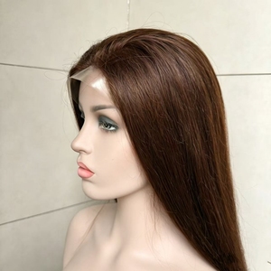 Perruque médicale en PU ultra-fin pour femmes souffrant d'<span class=keywords><strong>alopécie</strong></span>, 100% cheveux humains Remy, cheveux raides, <span class=keywords><strong>prothèse</strong></span> <span class=keywords><strong>capillaire</strong></span> pour perte de cheveux - Product Image 4