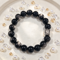 Bracelets unisexes à la mode, perles faites à la main, bracelet tendance en obsidienne 5A, bracelet en pierres naturelles DIY, pour cadeau, usage quotidien, bijoux