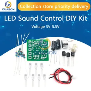 ध्वनि नियंत्रण एलईडी मेलोडी लैंप इलेक्ट्रॉनिक उत्पादन किट सूट वोल्टेज 3V-5.5V एलईडी ध्वनि नियंत्रण DIY किट FR-4 A फाइबरग्लास बोर्ड