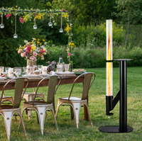 Poêle à granulés de bois, foyer, cheminée, tube de feu, colonne de flamme, torche, chauffage de terrasse sécurisé à granulés de bois