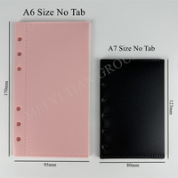 Enveloppes à monnaie A6 A7 roses givrées noires en PP, à chargement latéral, sans fermeture éclair, pour feuilles mobiles, 6 trous, pochettes pour budget de trésorerie