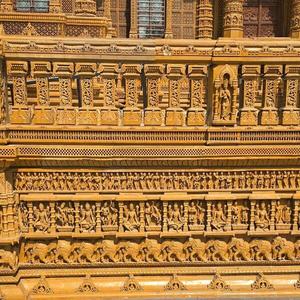 Frisée murale Kandora Patti Gaj Patti sculptée à la main en grès naturel de Jaisalmer de qualité supérieure pour l'architecture des temples et la décoration murale - Product Image 2