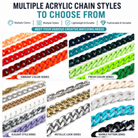 Chaîne en résine acrylique épaisse personnalisée pour la fabrication de colliers et bracelets, chaîne en plastique légère et colorée pour bijoux