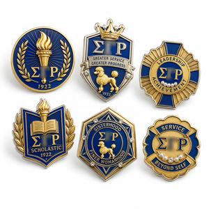 Badges métalliques personnalisés professionnels avec logo, strass, alliage de zinc, épingles en émail dur pour fraternité, épingles en émail avec lettres grecques <span class=keywords><strong>Omega</strong></span> - Product Image 6